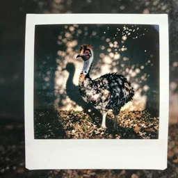 polaroid photo of a dodo bird