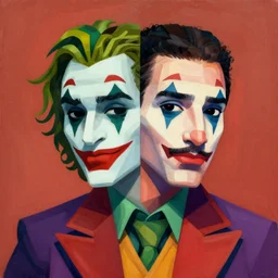 Freddy Mercury mix of satyr and joker picture by Pixar, asymmetrical, Organic Painting , Matte Painting,  geometric shapes, digital art, trending on artstation, hard edges :2 by Goro Fujita:4
