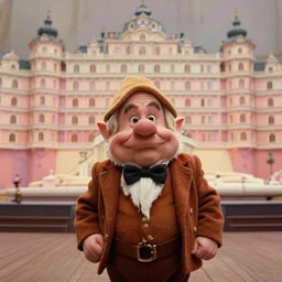 a film still of a pompous dwarf in the grand budapest hotel ( 2 0 1 4 ) )