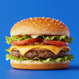 blue McDonald's BigMac, 4k realistic photo