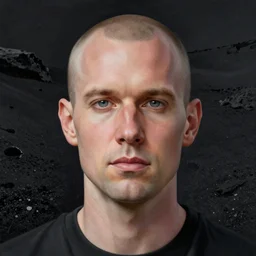 portrait of the engineer from prometheus. iceland black sand background. by anne stokes and larry elmore, smooth shaven face, lucian freud and drew struzan, detailed matte painting, realistic portrait, symmetrical, highly detailed, digital painting, artstation, concept art, smooth, sharp focus, illustration, cinematic lighting, 8 k resolution