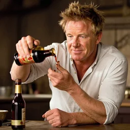 candid shot of gordon ramsey is indiana jones finding the lamb sauce, indiana jones