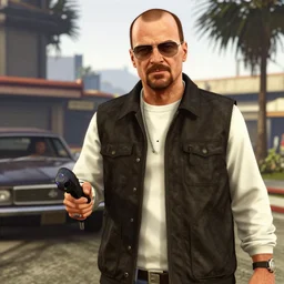 walter white completing a gta 5 mission, unreal engine 5 detail, by gta 5