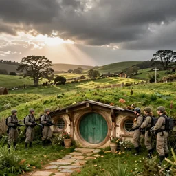 swat team raid on a hobbit hole in the shire