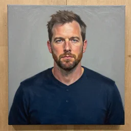 alex jones from infowars by a very bad painter