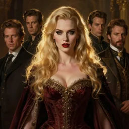 majestic gracious regal aristocratic blonde female vampire portrait, atmospheric lighting, painted, soft rim light, menacing, intricate, volumetric lighting, beautiful, rich deep colours masterpiece, golden hour, sharp focus, ultra detailed, by leesha hannigan, ross tran, thierry doizon, kai carpenter, ignacio fernandez rios