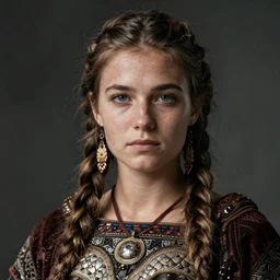 portrait of a barbarian female, ultra sharp, very detailed, high quality focus by ian sprigger