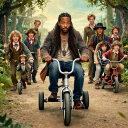 Kayne West riding his tricycle in The Chronicles of Narnia , Alena Aenami, Petros Afshar, Noah Bradley, Anton Fadeev, Anato Finnstark, Steve Henderson, Filip Hodas, Mark Keathley, Thomas Kinkade, Phil Koch, Gilbert Williams, Mike Winkelmann, Beeple