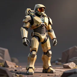 Low poly render of Master Chief