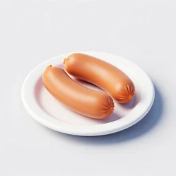 an miniature sausage on plate made of silicone shaders, isometric, 1 0 0 mm, studio lighting, by pocoyo style, image center