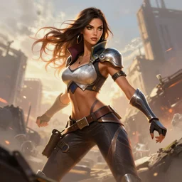 Sin city Emily Ratajkowski   as an Apex Legends character digital illustration portrait design by, Mark Brooks and Brad Kunkle detailed, gorgeous lighting, wide angle action dynamic portrait