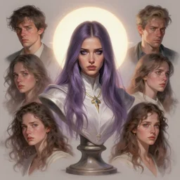 dynamic bust portrait concept art by hsiao ron chen and thomas blackshear, maya ali as neo - gothic empire sorcerer, light halo, matte painting, extremely emotional, pastel colours, realistic shaded lighting poster by artgerm, lawren harris, eve ventrue, magali villeneuve, jeremy lipkin, rob rey, christophe vacher