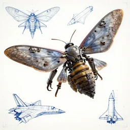 a mechanized moth, orthographic views, blueprints, f 3 5 fighter, space shuttle, mecha, highly detailed, artstation, super realistic, unreal engine