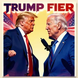 a poster of donald trump fighting joe biden, by joe mangrum, trending on deviantart, futurism, movie poster, poster art, 3 2 k uhd, american propaganda, futurism, toyism
