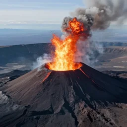 a aerial photo of the worlds largest volcano erupting violently, 8 k, 4 k, photorealistic, national geographic photography, sharp, cinematic view