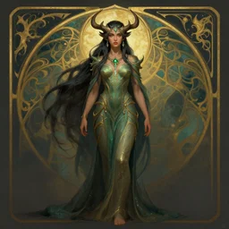 side shot centered painted portrait, maya ali wind sorcerer, art nouveau octane render, arcane, overlord, matte painting concept art, official fanart behance hd artstation by jesper ejsing, by rhads and lois van baarle and ilya kuvshinov and rossdraws