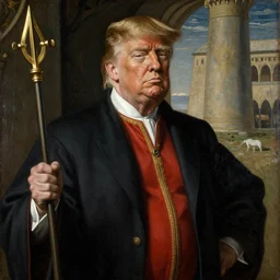 medieval painting of donald trump