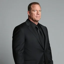 official side portrait of united states president kurtwood smith, gigachad, muscular, 4 0 years old, in a black suit, 1 7 9 9, a character portrait by cassius marcellus coolidge, reddit contest winner, american romanticism, oil on canvas, detailed painting, creative commons attribution