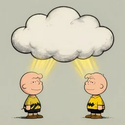 clouds in the shape of charlie brown light rays by dan mumford and peter doig and hey arnold, symmetrical, minimal, black ink, thick lines highly detailed, muted colours 8 k