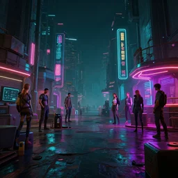 photo environement cyberpunk wood : 4, 4 k rtx hdr volume light concept studio matte painting environement digital illustration style cyberpunk 2 0 7 7 artstation artur tarnowski, mihai muscan, marcin tomalak, marta leydy, marcin stepien, charlotte hughes, zuzanna dabrowa neon bioluminiscence