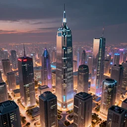 a wide shot of a futuristic city, digital artwork, trending on Artstation