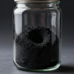 black hole inside a jar of glass, 8 k photography, realistic
