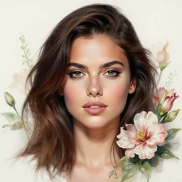portrait of morena baccarin, flowers, digital painting, extremely detailed, 4 k, intricate, brush strokes, mark arian, artgerm, bastien lecouffe - deharme