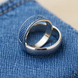 a wedding ring made out of denim