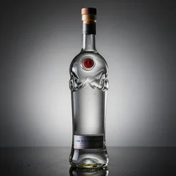 A studio portrait a bottle of vodka in human form, highly detailed, bokeh, 90mm, f/1.4