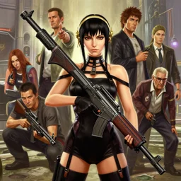 highly detailed painting of yorha 2 b hold an rpg - 7 in gta v, stephen bliss, unreal engine, fantasy art by greg rutkowski, loish, rhads, ferdinand knab, makoto shinkai and lois van baarle, ilya kuvshinov, rossdraws, tom bagshaw, global illumination, radiant light, detailed and intricate environment