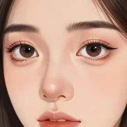 illustration, extreme closeup of a woman's eyes, anxious expression, illustration by mike davis