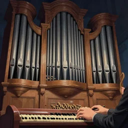 illustration of close - up view of a haunted pipe organ, night by peter mohrbacher, by alex andreev, by jacek yerka, by alan lee, large depth of field, super detailed, digital art, trending on artstation