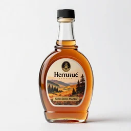 baroque maple syrup bottle, professional product shot, isolated on a pure white background, centered, entire object in frame, sharp focus, soft studio lighting