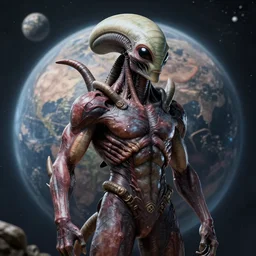 Muscular Alien on the planet Venus” Deep Dream, Digital art, concept art, detailed, amazing background, Art station,3-D 4K, matte painting, Frank Frazetta,
