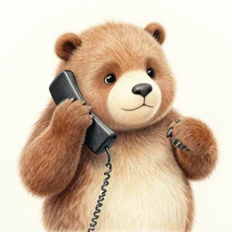 the heffalump talking on a cell phone, cute, detailed, color pencil art, trending on artstation