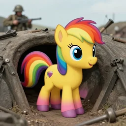 authentic world war ii photo of rainbow dash in the trenches
