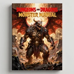 dungeons and dragons monster manual cover, illustration, detailed, 4k