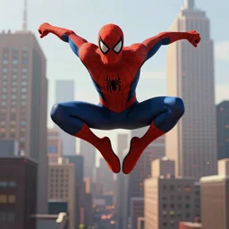 very detailed full body concept character portrait illustration of peter parker spider man swinging through new york city, digital illustration, concept art, matte painting, digital painting, illustration, amazing value control, 8 k, ultra detailed, in the style of spider man into the spider verse and sony pictures animation, minimal artifacts, rubber suit, graphic style, screen tones, chromatic abberation