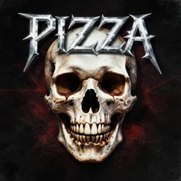 pizza skull metal album art cover