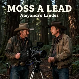 First official image from Alejandro Landes' new western film Moss and Lead. Filmed by Jasper Wolf on ALEXA Mini, Vantage One T1 lens in Oregon's Siuslaw National Forest. Cinematography, contrast, nighttime.