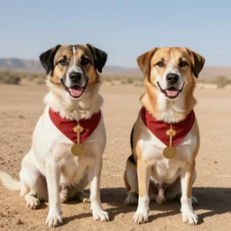 two dogs dressed as mormon missionaries