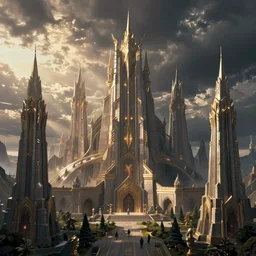 the fantasy city of asgard, featured on artstation, matte painting, cinematic lighting