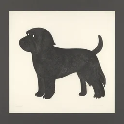 tlingit haida lithographic, havanese dog, abstract, simple colors, lithograph print by nathan jackson and tristan - wolf reg davidson clifton guthrie maynard johnny jr.