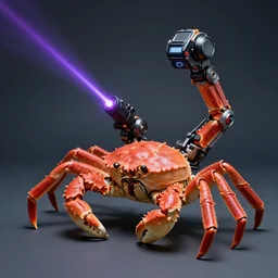 photo of a crab with laser gun arm attachments