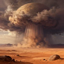The first storm on mars by Greg Rutkowski, trending on Artstation, massive scale