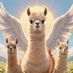 Llama angel of sunrise, llama anime portrait, llama anthro portrait, style of duelyst, by Ilya Kuvshinov, anton fadeev, llama, nicola salvior, llama, llama, llama all the way, anthro masterpiece, daily deviation