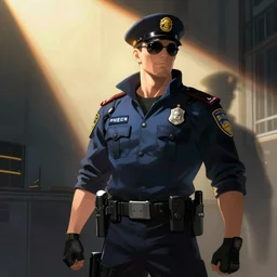 Vernon. Apex legends cyberpunk police detective. Concept art by James Gurney and Mœbius.