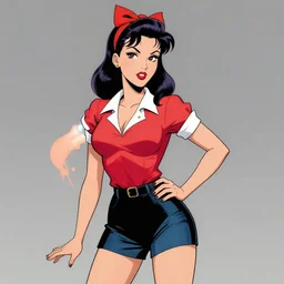 pinup girl in the style of jab comix
