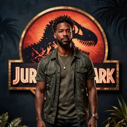 cinematic film still of Kevin Hart in the movie Jurassic Park, high detail