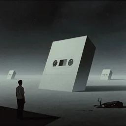 impossible geometry, liminal space, cassette futurism, cosmic horror, atmospheric haze, film. illustration by edward hopper, norman rockwell. film still, 1 6 mm cinematography